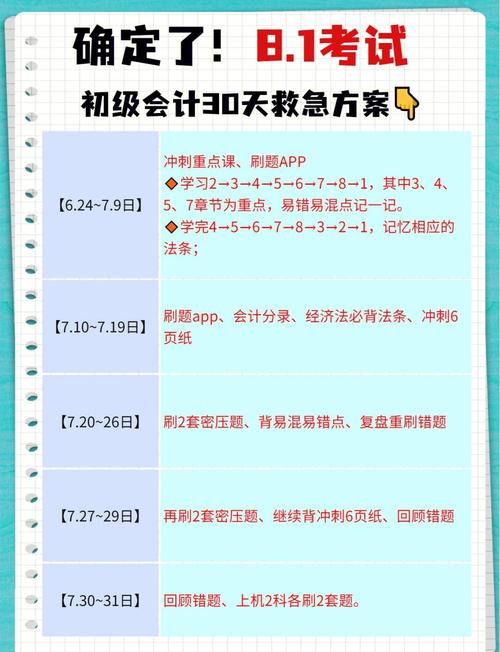 一个半月怎么备考初级会计