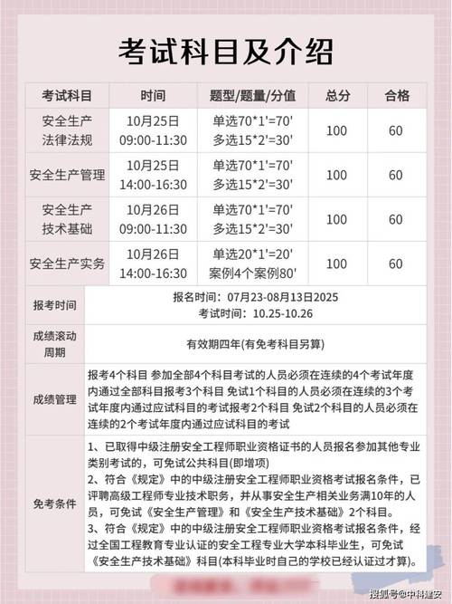 2025年注册安全工程师报名和考试时间