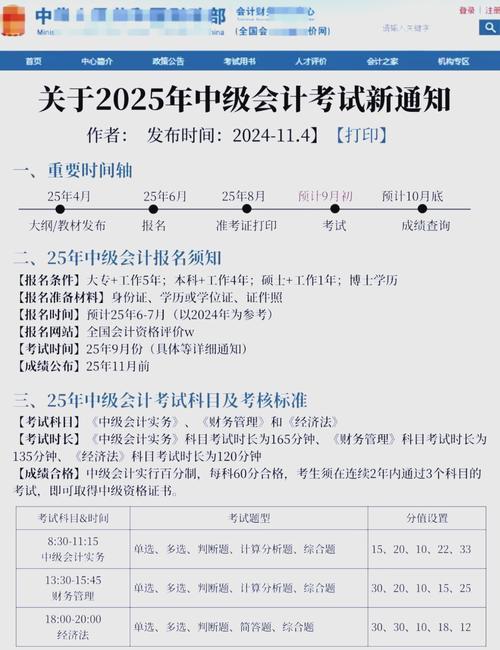 中级会计报考条件及考试科目